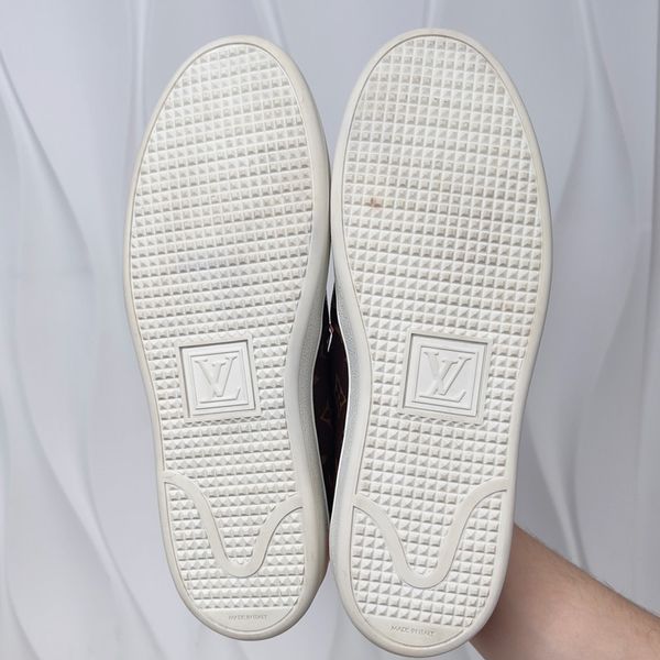 Frontrow Monogram Slip On Sneakers Brown Canvas