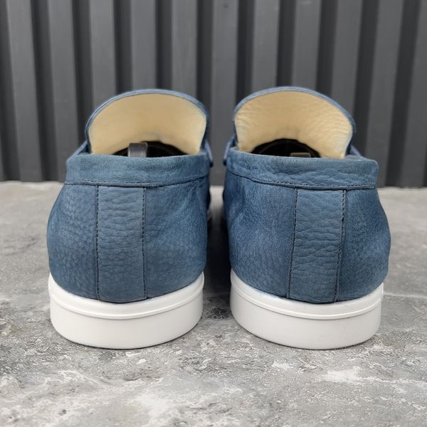 Estate Loafers Blue Grained Leather