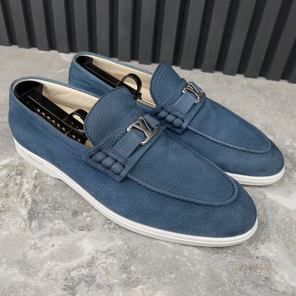 Estate Loafers Blue Grained Leather