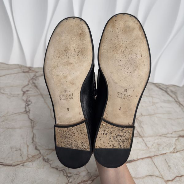 Gucci 1953 Horsebit Loafers Tweed Black Leather 3680 фото
