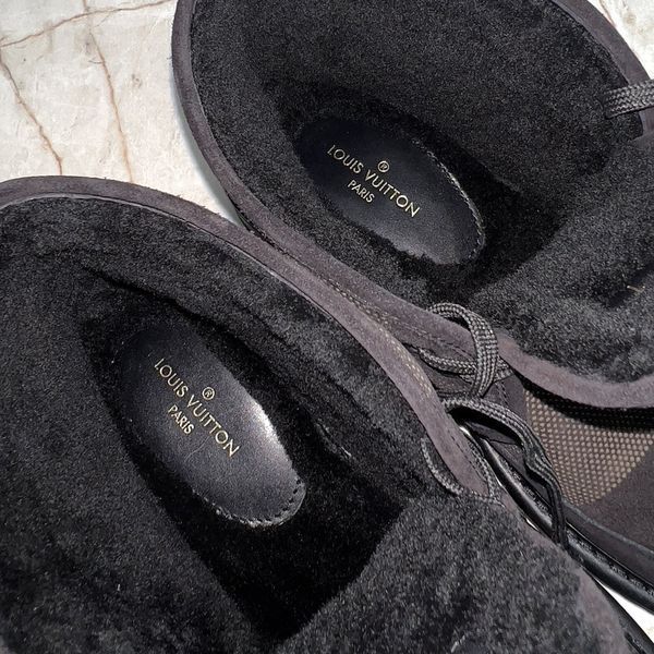 NIGO Damier Giant LV Cozy Lined черевики чорні замшеві на хутрі 3309 фото