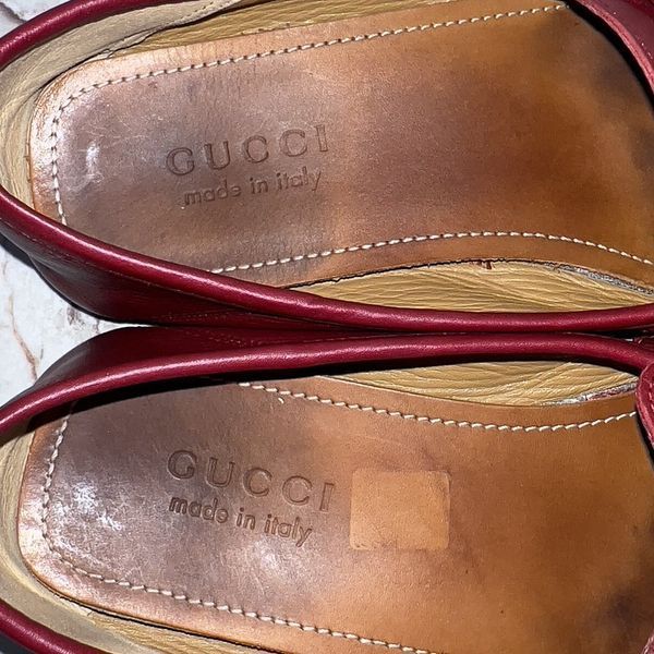 Marmont Double G Web Driving Moccasin Red Leather