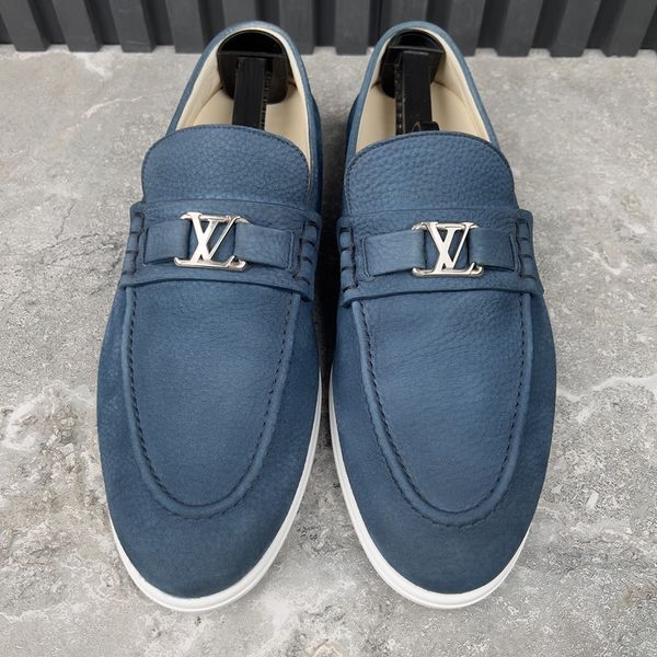 Estate Loafers Blue Grained Leather