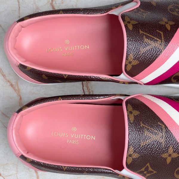 Frontrow Monogram Slip On Sneakers Brown Canvas