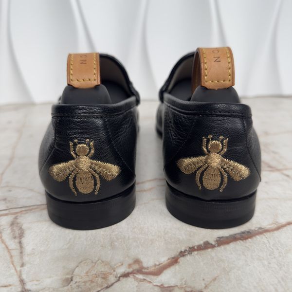 Gucci 1953 Horsebit Loafers Tweed Black Leather 3680 фото