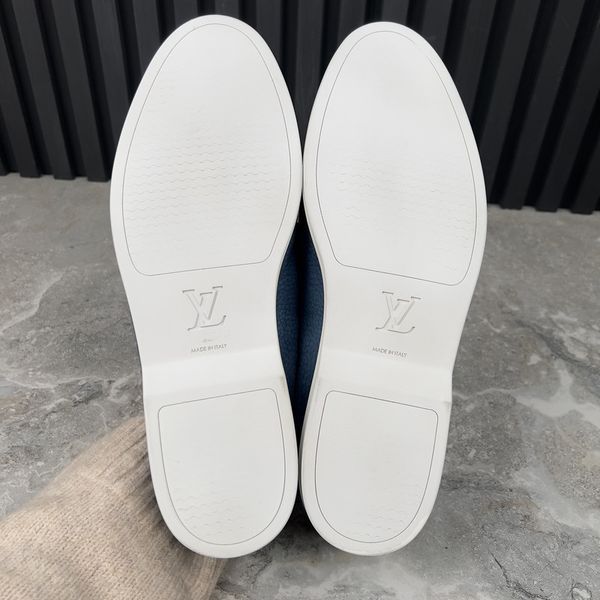 Estate Loafers Blue Grained Leather