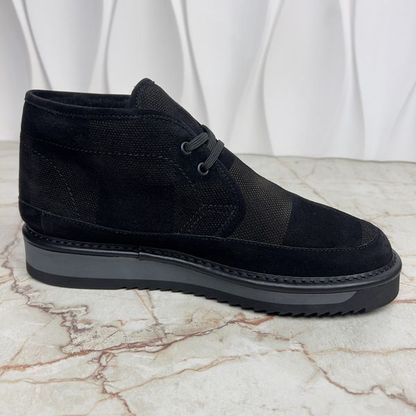 NIGO Damier Giant LV Cozy Lined черевики чорні замшеві на хутрі 3309 фото