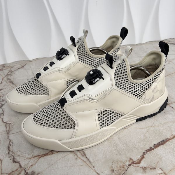Fuel Power Sneakers Damier White Leather Mesh