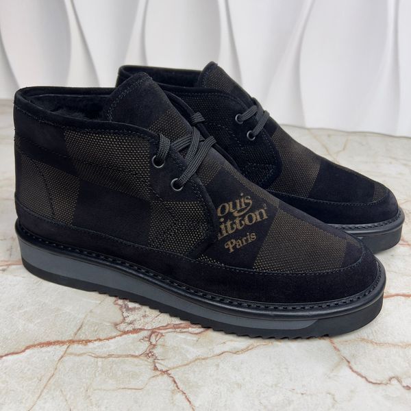 NIGO Damier Giant LV Cozy Lined черевики чорні замшеві на хутрі 3309 фото