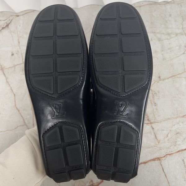 Racetrack Driving Moccasin Black Glazed Leather