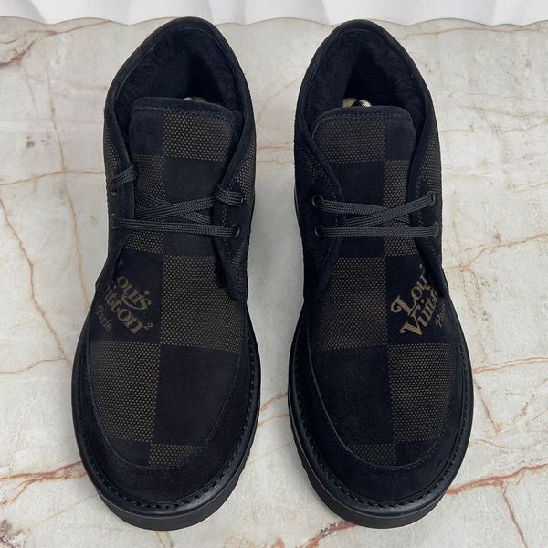 NIGO Damier Giant LV Cozy Lined черевики чорні замшеві на хутрі 3309 фото