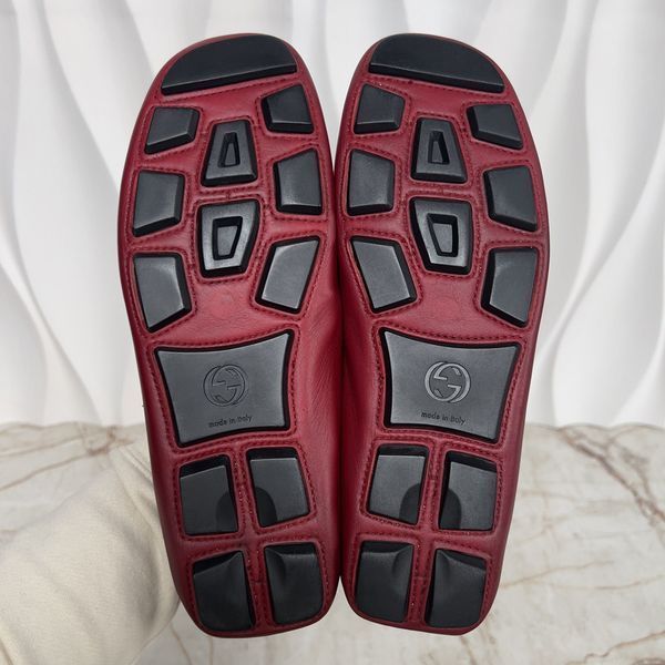 Marmont Double G Web Driving Moccasin Red Leather