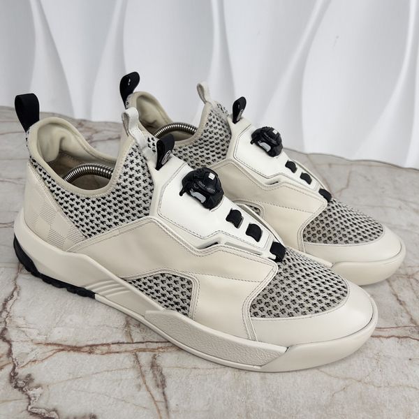 Fuel Power Sneakers Damier White Leather Mesh