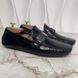 Racetrack Driving Moccasin Black Glazed Leather