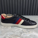 Ace Blind Embroidered Web Sneakers Black Leather