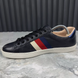 Ace Blind Embroidered Web Sneakers Black Leather