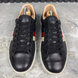 Ace Blind Embroidered Web Sneakers Black Leather