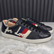 Ace Blind Embroidered Web Sneakers Black Leather