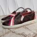 Frontrow Monogram Slip On Sneakers Brown Canvas