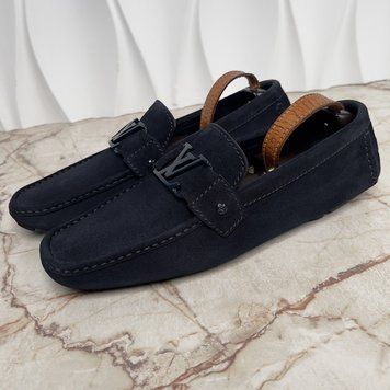 Monte Carlo Driving Moccasins Blue Suede