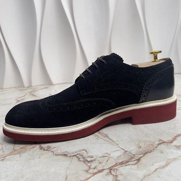 Campus Derby Lace Up Navy Blue Suede