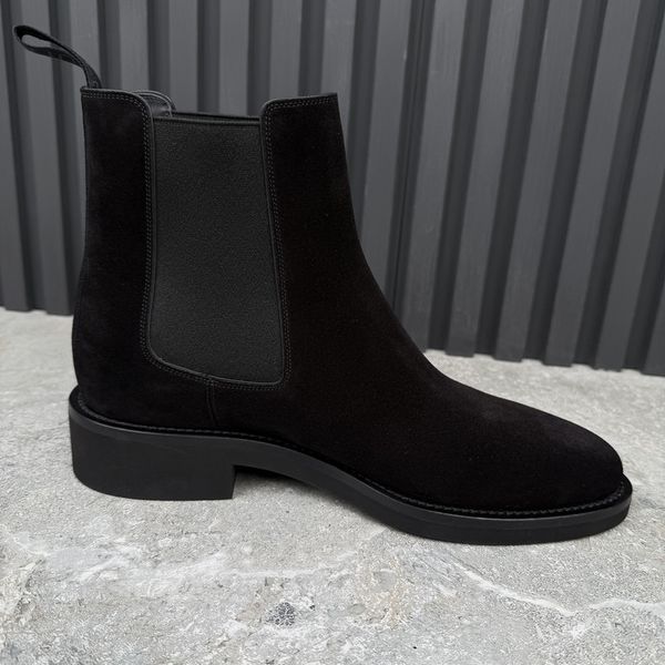 LV Charonne Chelsea Boot Monogram Black Suede