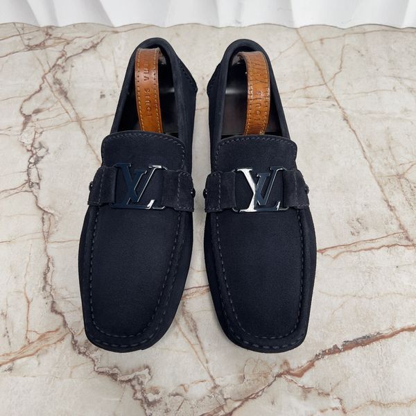 Monte Carlo Driving Moccasins Blue Suede