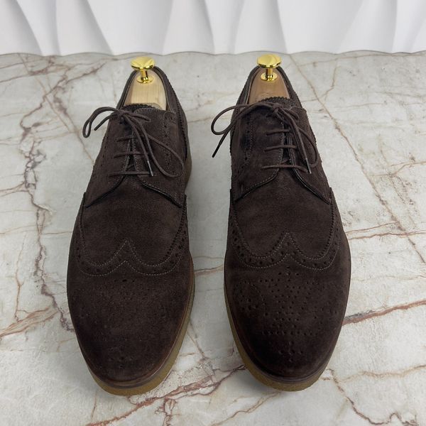 Lace Up Oxfords Brown Suede