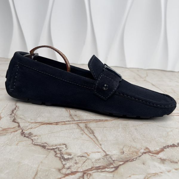 Monte Carlo Driving Moccasins Blue Suede