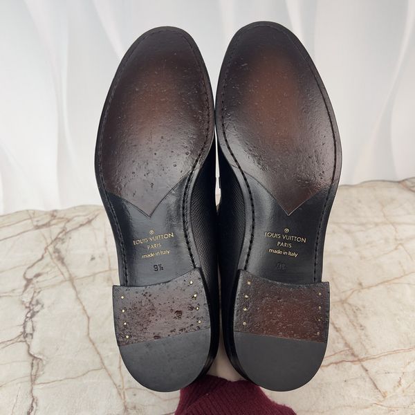LV Club Loafers Black Taiga Leather
