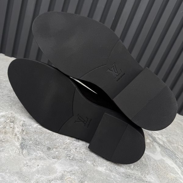 LV Charonne Chelsea Boot Monogram Black Suede