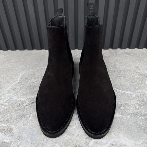 LV Charonne Chelsea Boot Monogram Black Suede