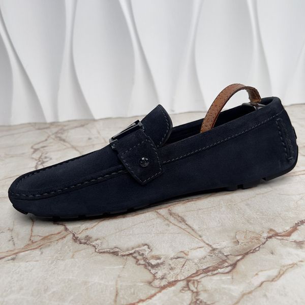 Monte Carlo Driving Moccasins Blue Suede