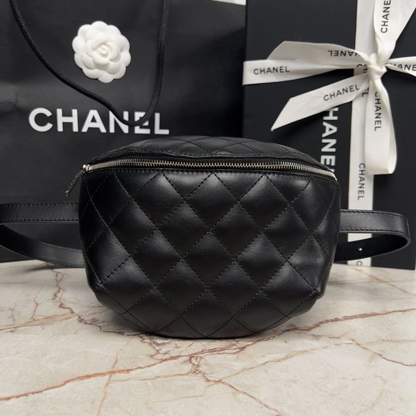 Uniform Belt Bag Black Matelasse Lambskin