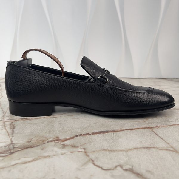 LV Club Loafers Black Taiga Leather