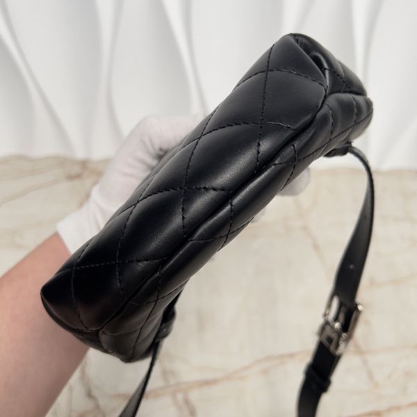 Uniform Belt Bag Black Matelasse Lambskin