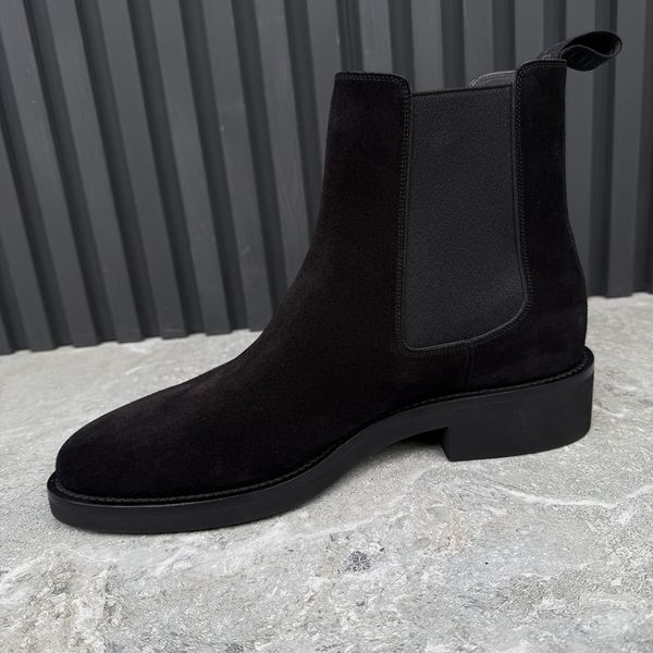 LV Charonne Chelsea Boot Monogram Black Suede