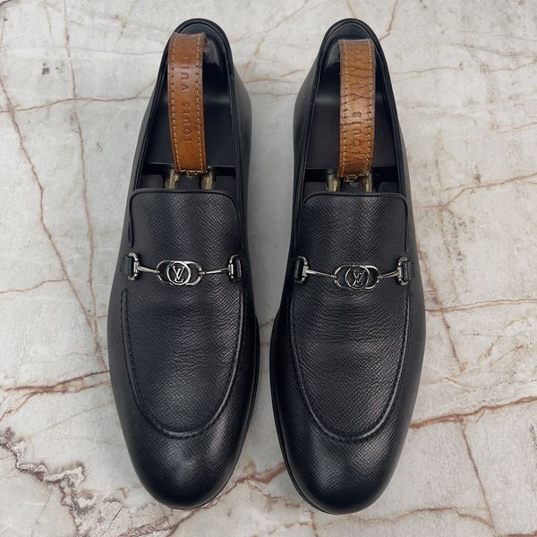 LV Club Loafers Black Taiga Leather