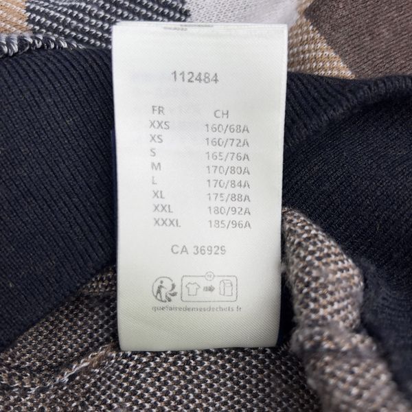 Parker Hoodie Sweater Damier Blue Brown Cashmere Wool Blend