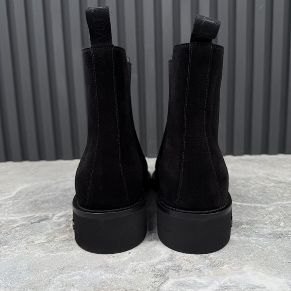 LV Charonne Chelsea Boot Monogram Black Suede
