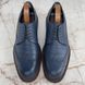 Dress Shoes Brogue Perforated Blue Taiga Leather