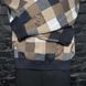 Parker Hoodie Sweater Damier Blue Brown Cashmere Wool Blend