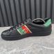 Ace Web Interlocking GG Logo Sneakers Black Leather