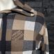 Parker Hoodie Sweater Damier Blue Brown Cashmere Wool Blend