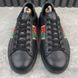 Ace Web Interlocking GG Logo Sneakers Black Leather