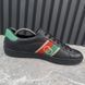Ace Web Interlocking GG Logo Sneakers Black Leather