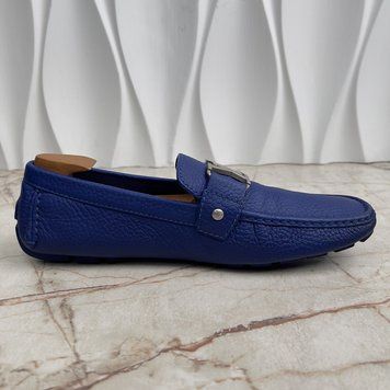 Monte Carlo Moccasins Blue Grain Leather