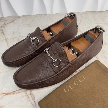 Horsebit Driver Moccasins Brown Leather