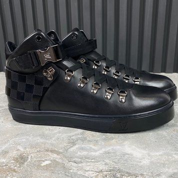 Sneakers High Top Black Leather
