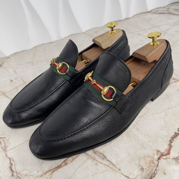Jordaan Web Horsebit Loafers Black Leather